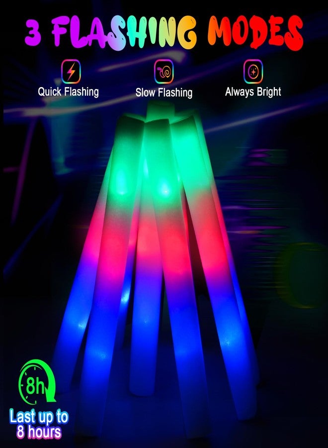 HONLYNE 44 PCS Foam Glow Sticks with 3 Modes Colorful Flashing, Foam Light Up Sticks, LED Light Sticks, Glow Sticks Party Pack for New Year, Wedding, Raves, Concert, Christmas - Image 5